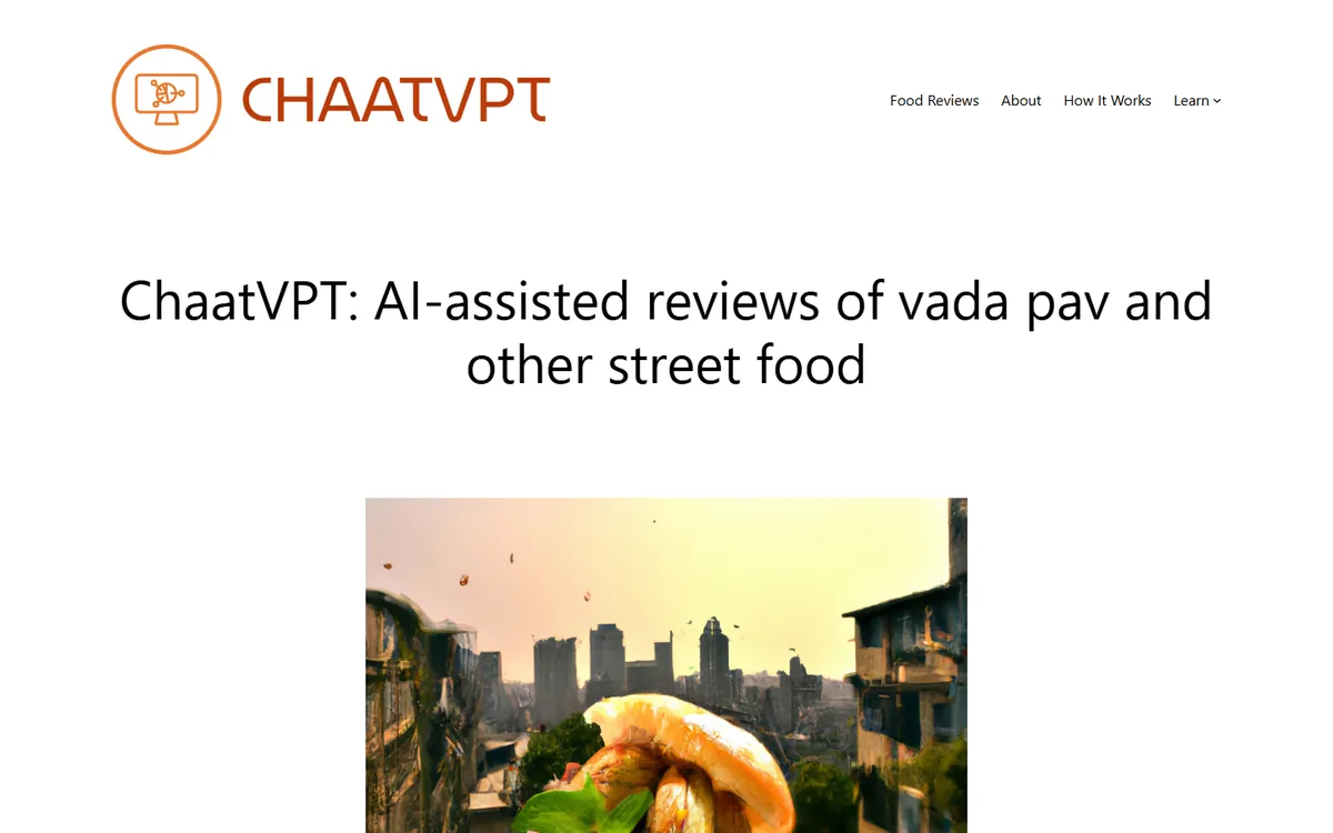 Screenshot of the ChaatVPT homepage